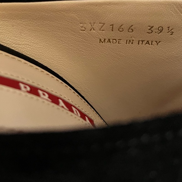 PRADA PRE-LOVED RARE AUTHENTIC BLACK SUEDE WEDGE SLIP ON SANDALS - Picture 16 of 17